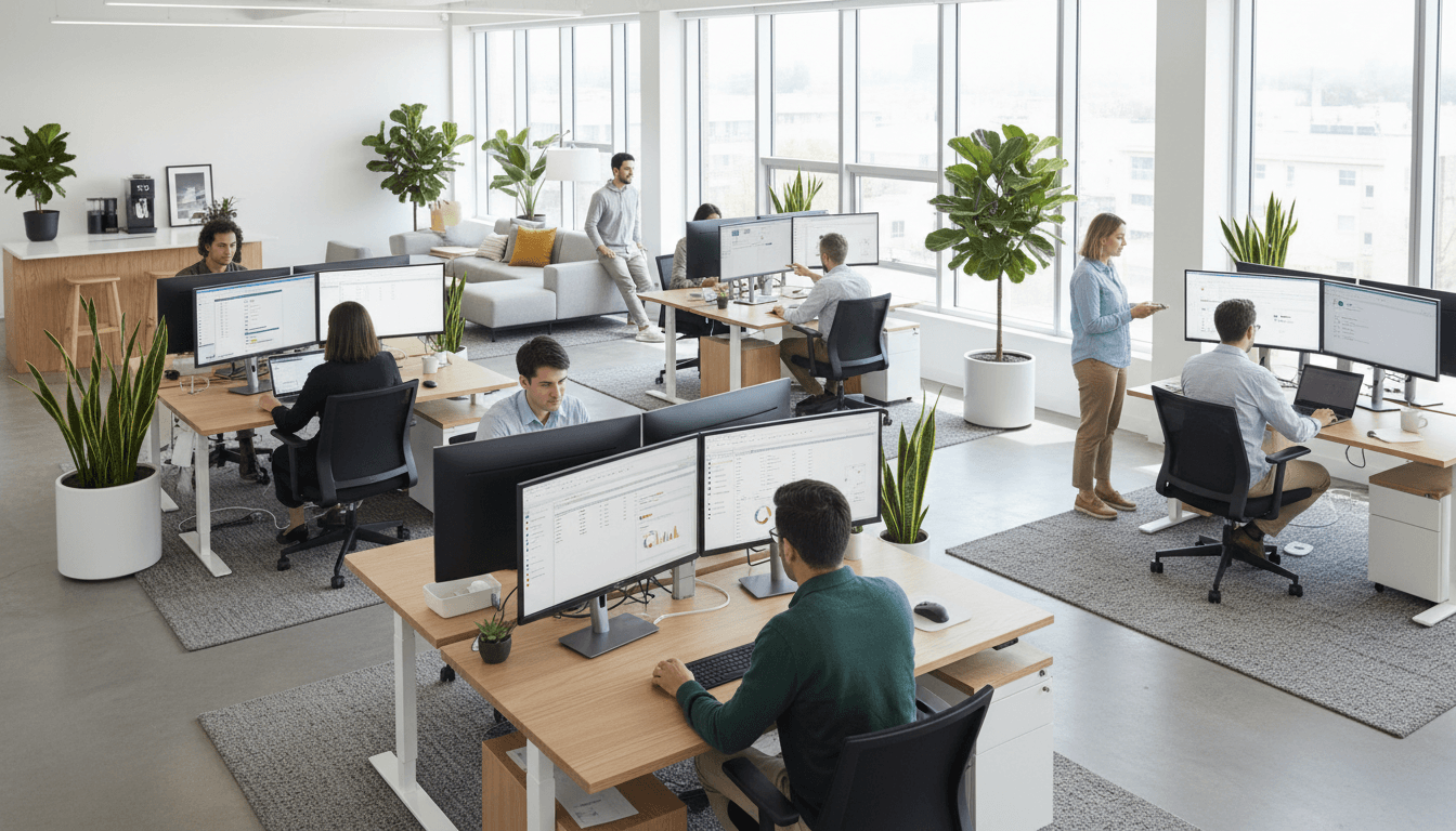 Modern tech office workspace